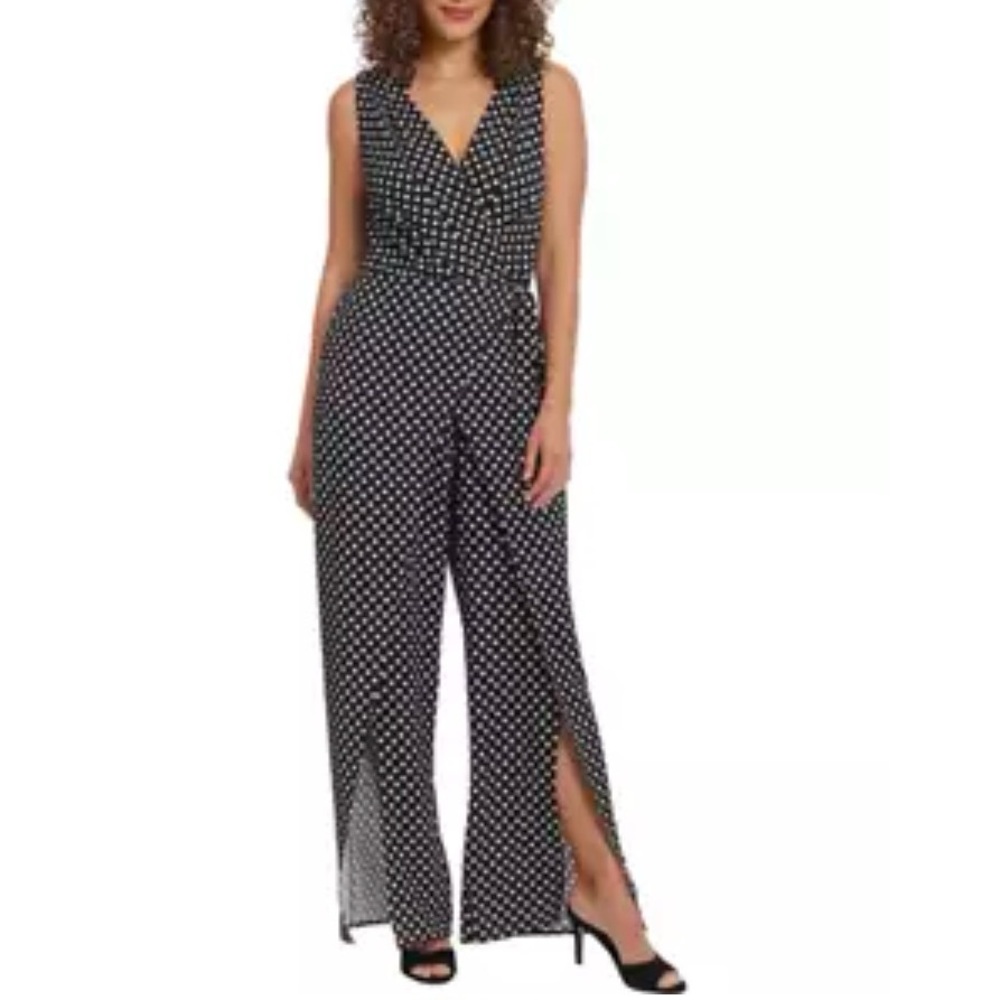 London Times Polka Dot JUMPSUIT- nwt - 12 petite